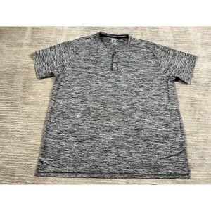 Liberty Pro Workout Shirt Mens XXL Gray Short Sleeve Henley Athleisure